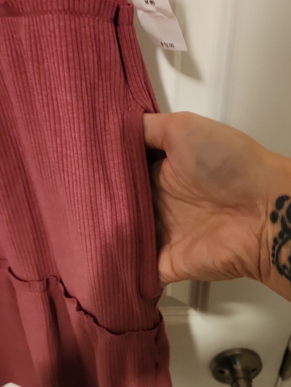 Old Navy Girls Mauve Ribbed Short-Sleeve Tiered Dress - Picture 4 of 4